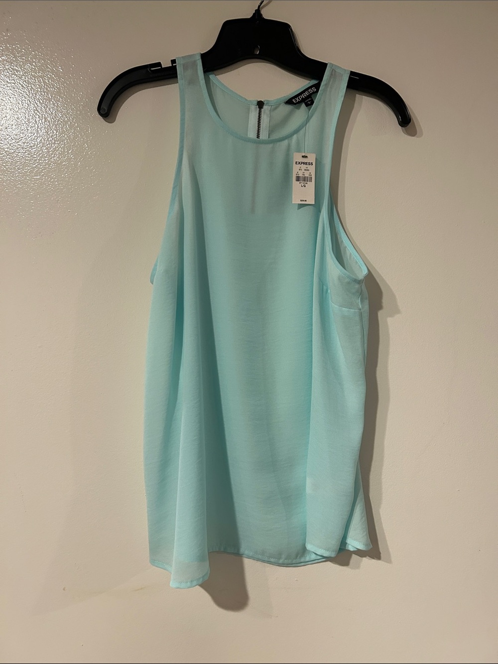 Express Mint Green Sleeveless Chiffon Tank